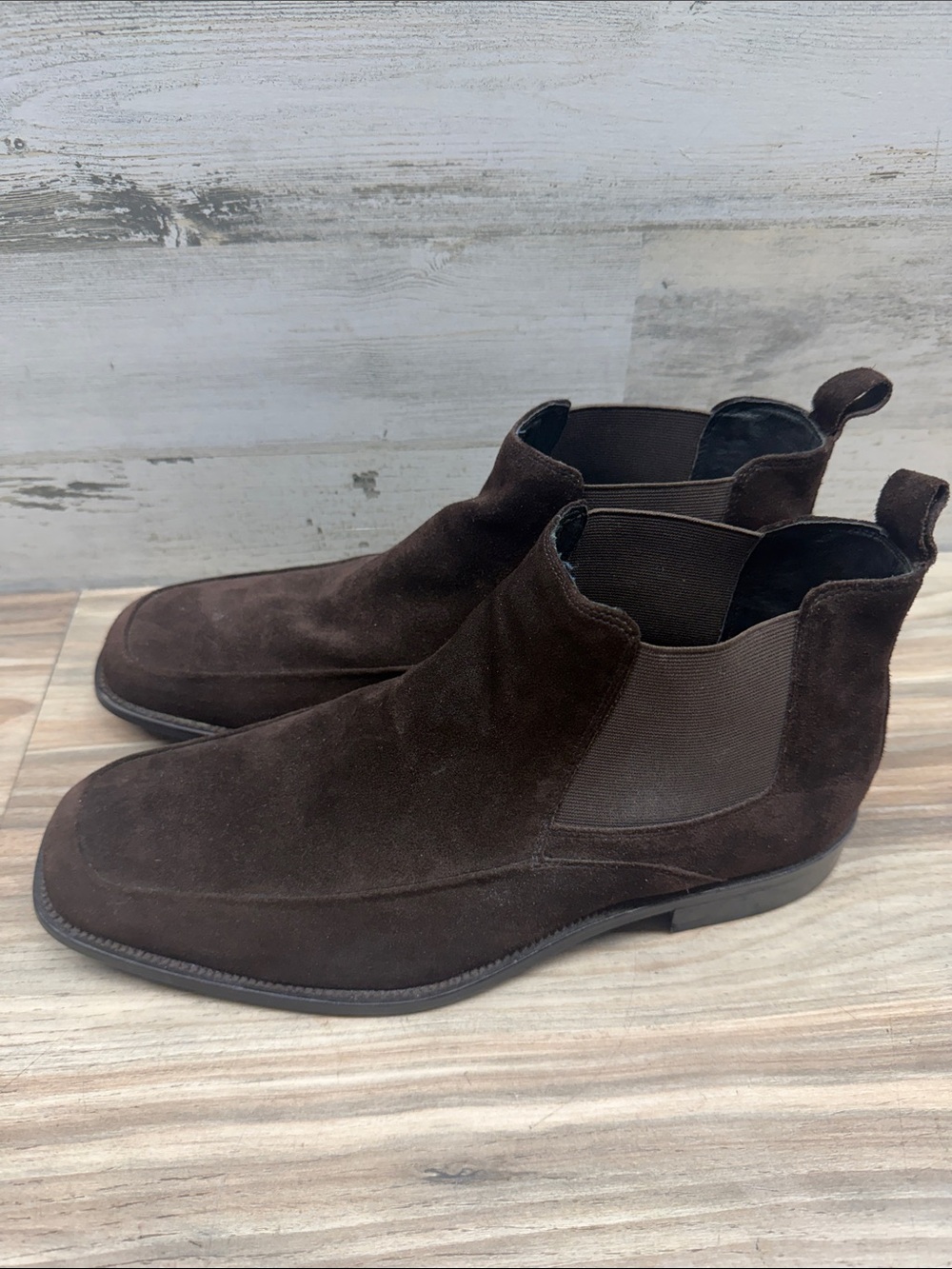 ASHTON GREY CONRAD BROWN SUEDE CHELSEA MODERN URBAN ANKLE BOOTS MENS 13